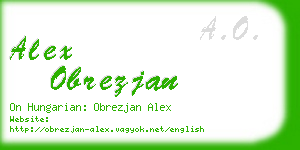 alex obrezjan business card